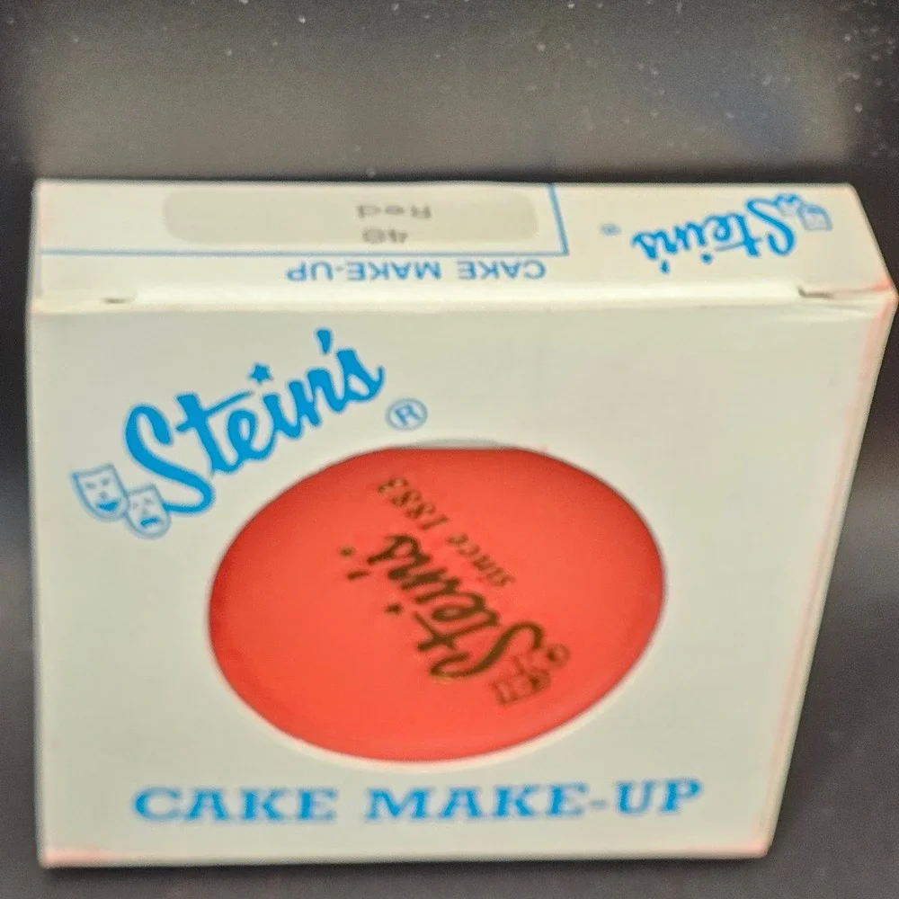 Vintage Stein's Red Cake Make-Up #48 Stage Theater Clown Makeup 1.4oz NOS Box
